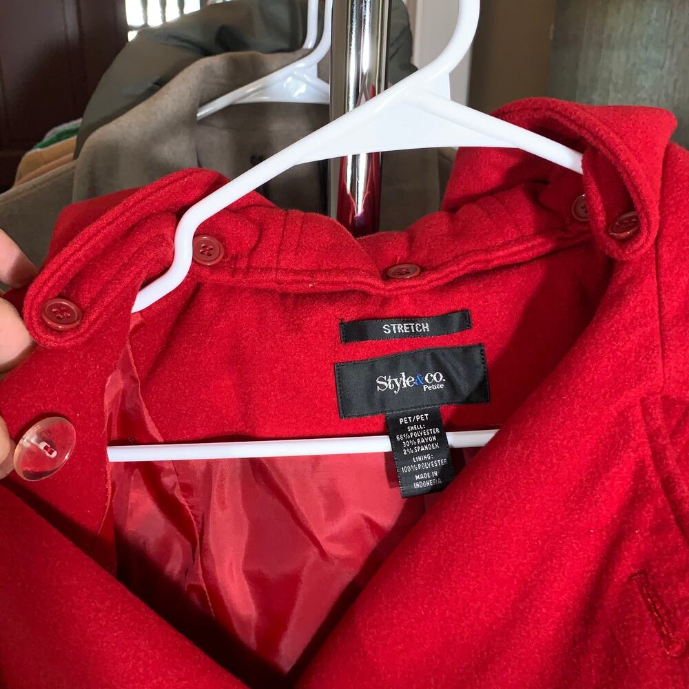 Style&co Red Hoodie Peacoat Size Small Petite - Picture 10 of 14